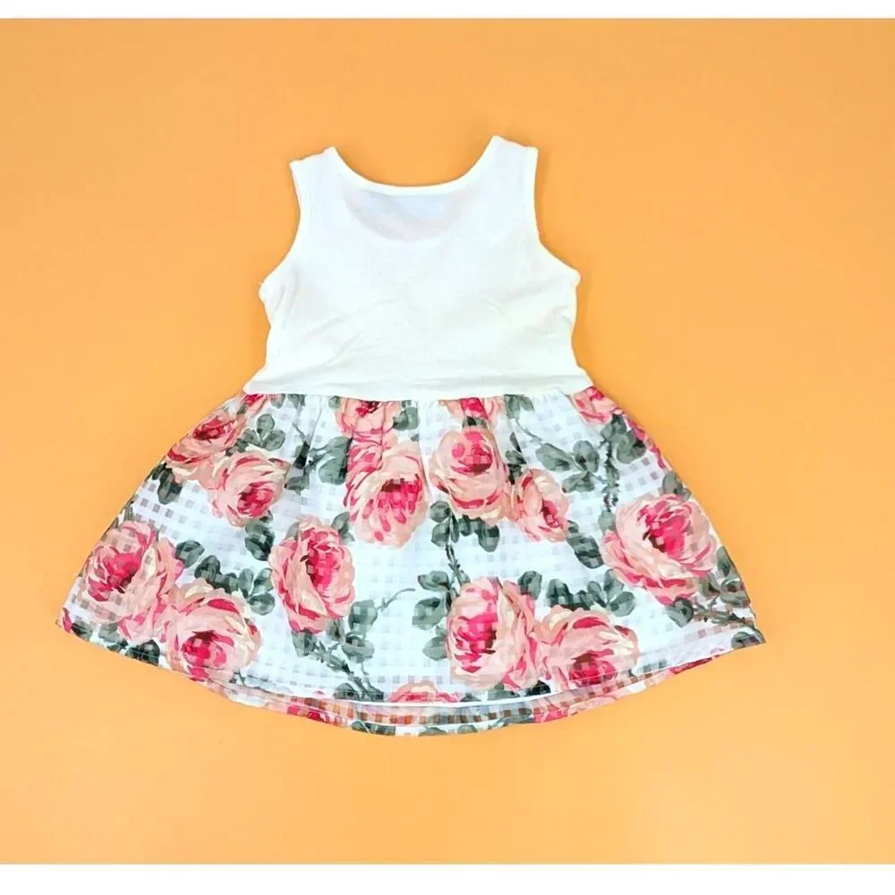 Childrens Place Dress Girl 2T Lace Floral Print Layered Puff Skirt Party Wedding